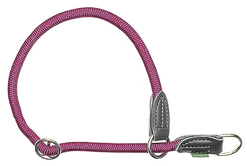 Leisegrün Retrieverhalsband verstellbar | Halsband für Hunde aus Nylon mit Zug-Stopp | Modell Derby | Himbeere | Größe: L von Leisegrün
