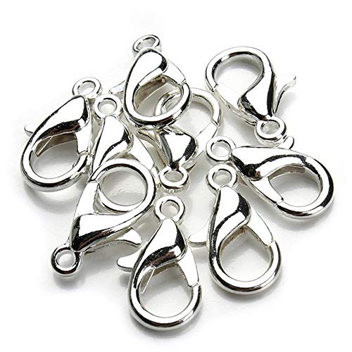 Leisial 100 Stücke Karabinerverschluss Schmuck Silber Karabiner Verschluss Legierung Schmuckerstellung Set 12 * 6mm von Leisial