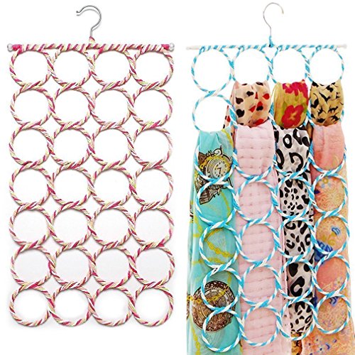 Leisial Schalhalter Aufhänger für Schal Bügel Krawatten Bügel Tücher mit 28 Löchern - Random Farbe von Leisial