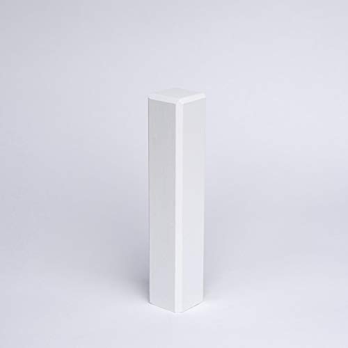 Echtholz Universal Eckblock - Eckturm Weiß Lackiert - Höhe 105mm von Leiste24