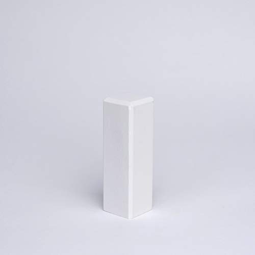 Echtholz Universal Eckblock - Eckturm Weiß Lackiert - Höhe 65mm von Leiste24