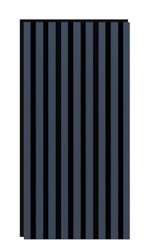 Leiste24 Akustikpaneel - Lamellenverkleidung - Wandverkleidung - 800 x 400 mm - Akustikfilz Schwarz - Lamellendekor (Indigo) von Leiste24