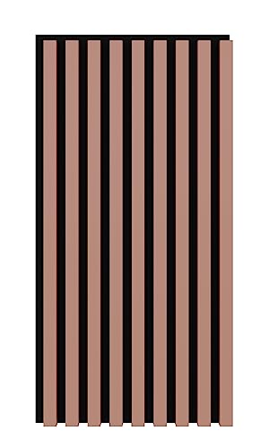 Leiste24 Akustikpaneel - Lamellenverkleidung - Wandverkleidung - 800 x 400 mm - Akustikfilz Schwarz - Lamellendekor Autumn von Leiste24