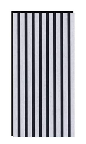 Leiste24 Akustikpaneel - Lamellenverkleidung - Wandverkleidung - 800 x 400 mm - Akustikfilz Schwarz - Lamellendekor Beton von Leiste24