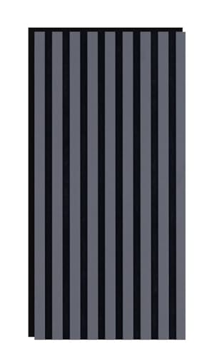 Leiste24 Akustikpaneel - Lamellenverkleidung - Wandverkleidung - 800 x 400 mm - Akustikfilz Schwarz - Lamellendekor Grau-Anthrazit von Leiste24