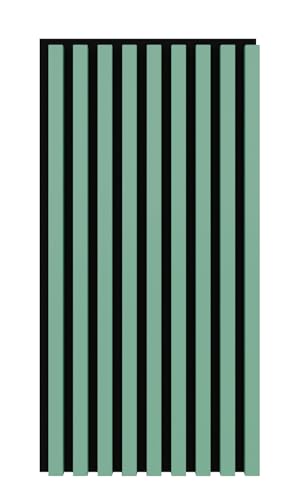 Leiste24 Akustikpaneel - Lamellenverkleidung - Wandverkleidung - 800 x 400 mm - Akustikfilz Schwarz - Lamellendekor Mint von Leiste24