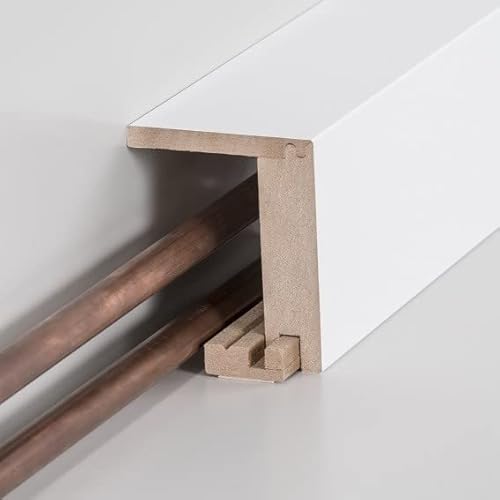 Südbrock | Heizrohrabdeckleisten | Inkl. Montageprofil | 721.9664.31 | Sockelleisten | 64 x 96 x 2500 mm | MDF foliert | Weiß | Rohr Abdeckung | 1 Stück von Leisten Südbrock