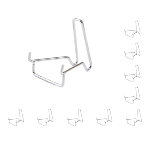 10er-Set Mehrzweck-Präsentationsständer für Schaufenster, Showroom, Sammlerstücke, 3 x 4,5 x 4,5 cm, silberfarben von Leisurealeaneag