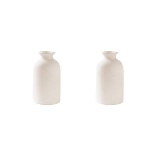 2er-Set nordische Keramikvase Büro Wohnzimmer Desktop Dekor Blumenarrangement 12,5 x 7 cm schwarzer Punkt von Leisurealeaneag