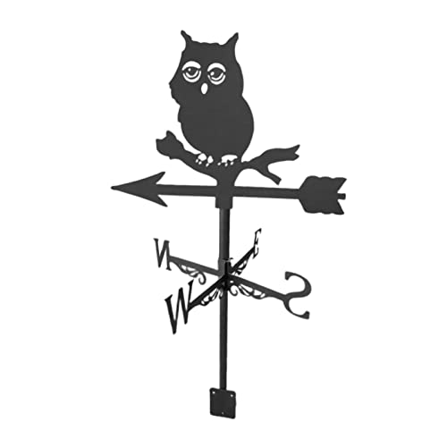 Dachwetterfahne mit Tier-Silhouette Figur Gartenstecker Wetterfahne Eule Chat 35x60cm von Leisurealeaneag