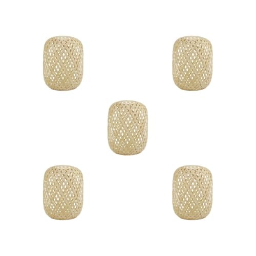 Handgewebter Lampenschirm aus Bambus, für Deckenleuchte, Pendelleuchte, für Café, Bar, Schlafzimmer, 5er-Set von Leisurealeaneag