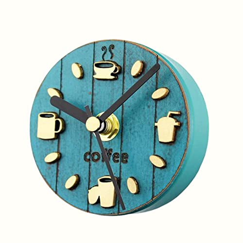 Kühlschrank-Aufkleber Uhr Aufkleber Kaffee Muster Deko für Küche blau 84mm von Leisurealeaneag