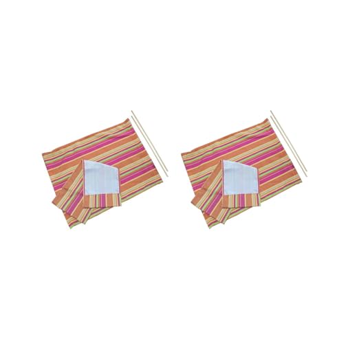 Leisurealeaneag 2er-Set Regiestuhl-Bezug-Set, Ersatz, exquisite lässige Sitzbezüge mit Streifen, Wohnmöbel, Zubehör, Dekorationszubehör von Leisurealeaneag