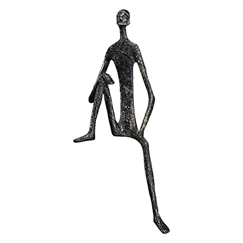 Leisurealeaneag Abstrakte menschliche Figur Metallstatue Skulptur für Tisch Bücherregal Weihnachten C 9x9x28 cm, Stil C von Leisurealeaneag
