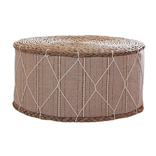 Leisurealeaneag Handgefertigtes Stroh Futon Bodenkissen Meditationskissen Hocker Pouf Milch Weiß von Leisurealeaneag