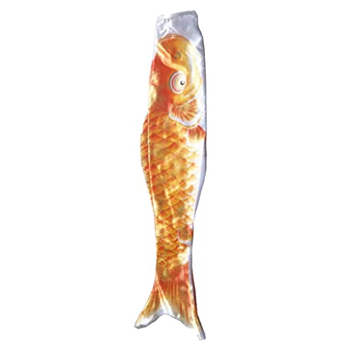 Leisurealeaneag Japanischer Windsack Karpfenflagge Garten Koi Nobori Segelfisch 110 cm Gold Orange von Leisurealeaneag