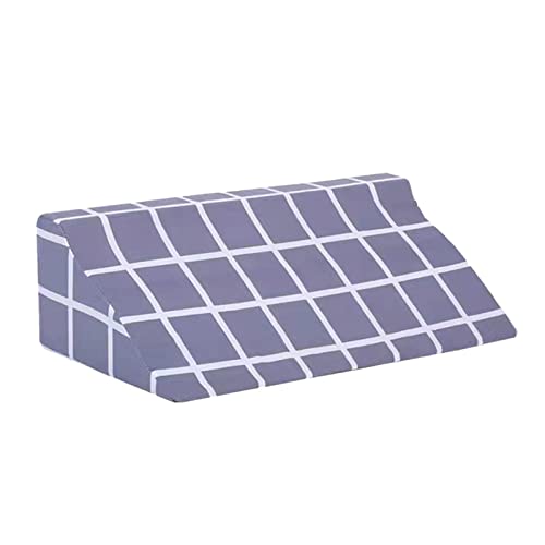 Leisurealeaneag Keilkissen, Schaumstoff, Memory-Nacken, Rückenstützkissen zum Schlafen, Schwangerschaft, graues Gitter, 50 x 25 x 15 cm von Leisurealeaneag