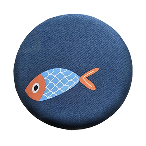 Leisurealeaneag Stretch Runde Barhocker Abdeckung Elastische Barhocker Stuhl Sitzbezug Gedruckt C, Mehrfarbig Fisch, 28-40 cm Durchmesser von Leisurealeaneag