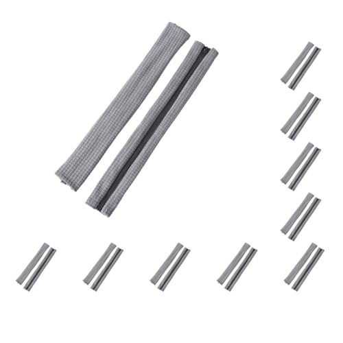 Leisurealeaneag Stuhl-/Armlehnen-Schonbezug mit Reißverschluss, waschbar, elastisch, Dunkelgrau, 10 Stück von Leisurealeaneag