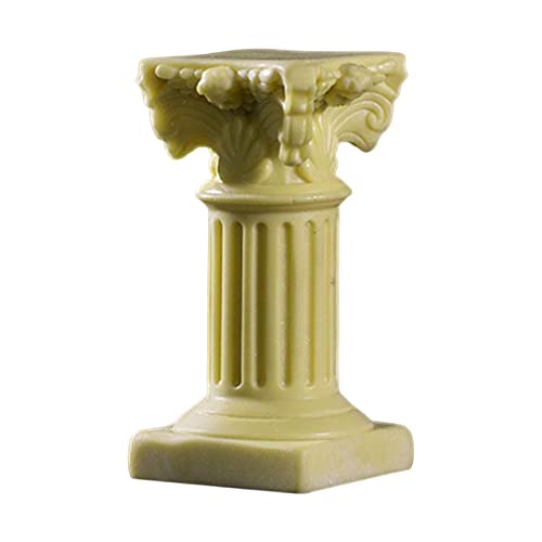 Miniatur Römischer Säulenständer Statue griechische Säule für Landschaftstisch, Gelb, 3,5 x 6,5 cm von Leisurealeaneag