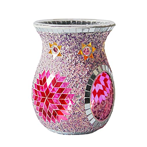 Leisurealeaneag Mosaik Glas Duftlampe Kerzenhalter Wachs Schmelzen Home Decor, Lila von Leisurealeaneag