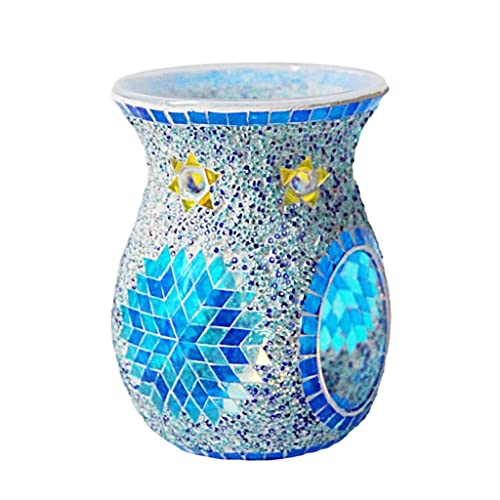 Leisurealeaneag Mosaik Glas Ölbrenner Kerzenhalter Wachs Schmelzen Home Decor Blau von Leisurealeaneag