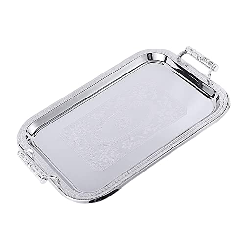 Nordic Vanity Platter Frühstückstablett für Essen Aufbewahrung Tisch Wohnzimmer Silber S, S Stil A von Leisurealeaneag