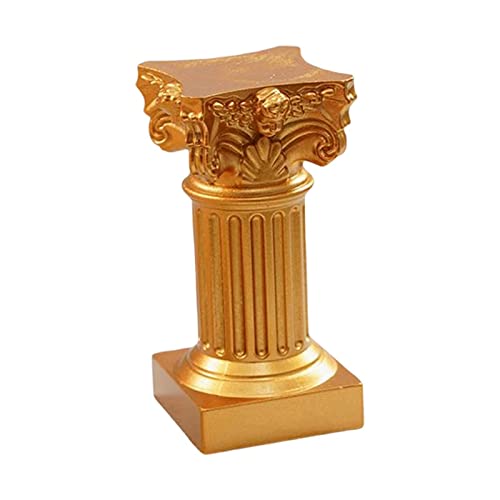 Römische Miniatur-Säule Statue, Standfuß für Hochzeit, Heimdekoration, Gold, 3,3 x 6,8 cm von Leisurealeaneag