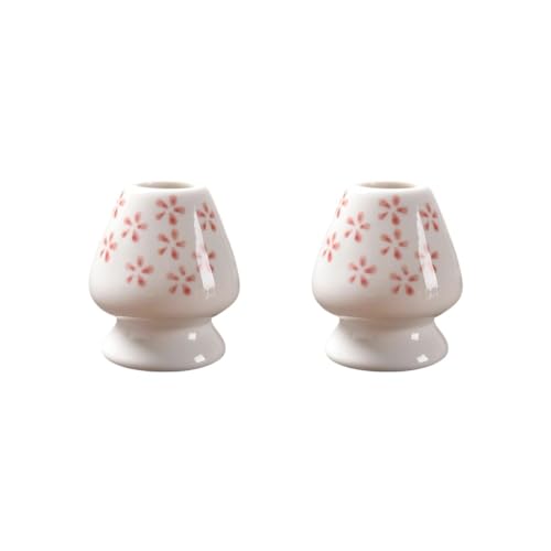 Traditioneller Matcha-Schneebesenständer, Teegeschirr, Tee-Zeremonie, Chasen-Ständer für Zuhause, Rot und Weiß, 6,5 x 7,5 cm, 2 Stück von Leisurealeaneag