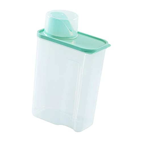 Leisurealeaneag Waschpulverbehälter, transparent, für Waschpulver, Aufbewahrungsbox für Schrank, Schrank, 3 l, Grün, 15 x 8,5 cm von Leisurealeaneag