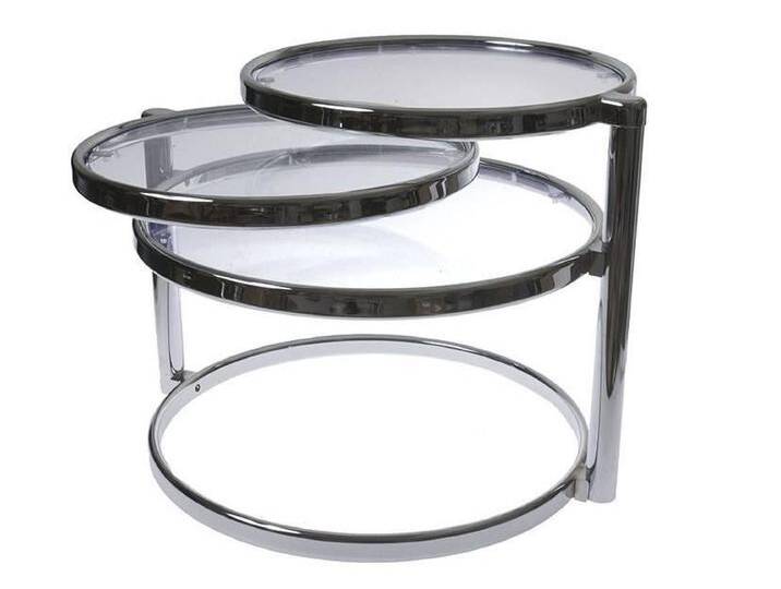 LEITMOTIV Couchtisch Double Swivel durchsichtig Glas 43x58x50 cm NADUVI von Leitmotiv
