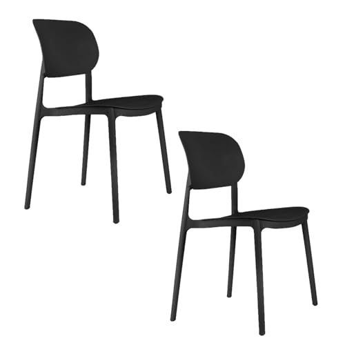 Leitmotiv 2 Stühle Design Cheer – Schwarz von Leitmotiv