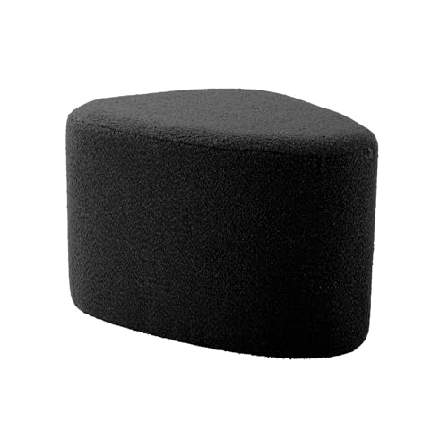 Leitmotiv Sitzpuff Ada Organic Large - Schwarz - 60x47x38cm - Oval - Bouclé - Sitzhocker Wohnzimmer & kinderzimmer - Pouf von Leitmotiv