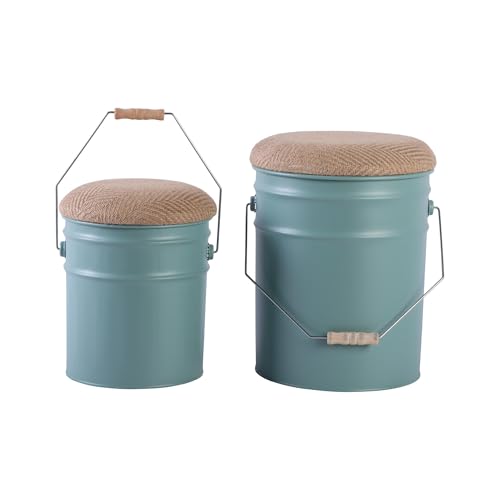 Leitmotiv Hocker Buckets - Graujade - Ø31cm - Rund - Eisen - Küchenhocker - Barstühle - Hocker für Esszimmer - Küche - Theke - Bar Leitmotiv Hocker Buckets - Graujade - Ø31cm - Rund - Eisen - Küchenhocker - Barstühle - Hocker für Esszimmer - Küche - Theke - Bar von Leitmotiv