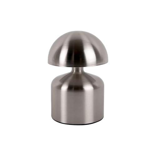 Leitmotiv Tischlampe Impetu LED - Nickel - Ø10cm - Rund - Eisen - Tischleuchte Wohnzimmer & Schlafzimmer - Tischlampen modern von Leitmotiv