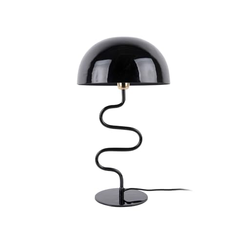 Leitmotiv Tischlampe Twist - Schwarz - 31x31x54cm - Rund - Eisen - Tischleuchte Wohnzimmer & Schlafzimmer - Tischlampen modern von Leitmotiv