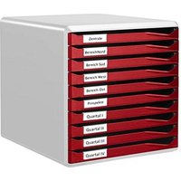 LEITZ Schubladenbox Formular-Set  bordeaux 5281-00-28, DIN A4 mit 10 Schubladen von Leitz