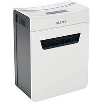 LEITZ IQ 8X Protect Premium Aktenvernichter mit Partikelschnitt P-4, 4 x 40 mm, bis 8 Blatt, weiß von Leitz