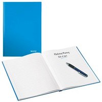 LEITZ Notizbuch WOW DIN A5 liniert, blau-metallic Hardcover 160 Seiten von Leitz