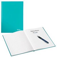 LEITZ Notizbuch WOW DIN A5 liniert, eisblau-metallic Hardcover 160 Seiten von Leitz