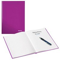 LEITZ Notizbuch WOW DIN A5 liniert, violett-metallic Hardcover 160 Seiten von Leitz