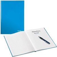 LEITZ Notizbuch WOW DIN A4 kariert, blau-metallic Hardcover 160 Seiten von Leitz