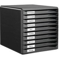LEITZ Schubladenbox Formular-Set  schwarz 5294-00-95, DIN A4 mit 10 Schubladen von Leitz