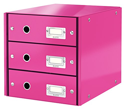 Leitz, Schubladenbox, Pink, 3 Schubladen, A4, Click & Store, 60480023 von Leitz