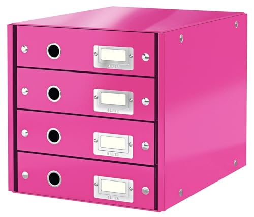 Leitz, Schubladenbox, Pink, 4 Schubladen, A4, Click & Store, 60490023 von Leitz