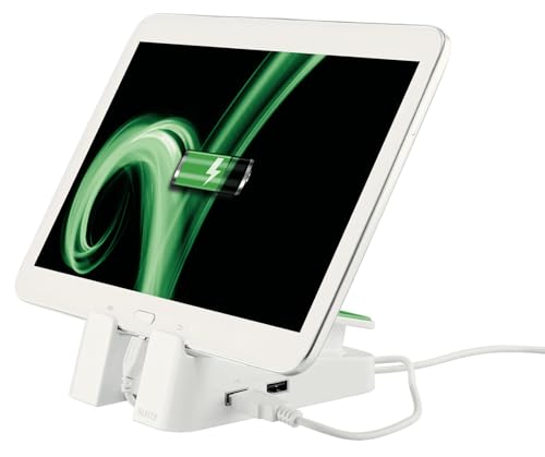 Leitz, Tischständer mit Ladefunktion für Tablet oder Smartphone, 2 USB-Anschlüsse, Hoch- oder Querformat, Complete, Weiß, 62280001 Leitz, Tischständer mit Ladefunktion für Tablet oder Smartphone, 2 USB-Anschlüsse, Hoch- oder Querformat, Complete, Weiß, 62280001 von Leitz