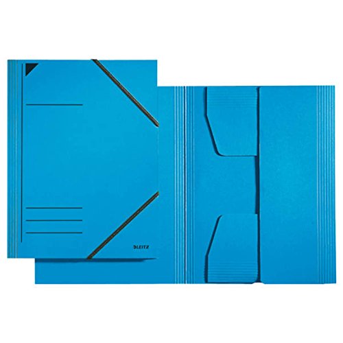 Leitz 3981 Eckspannermappe mit 3 vollflächig verklebten Klappen, A4, Füllhöhe 350 Blatt, Colorspankarton, vier Farben zur Auswahl (10, blau) von Leitz