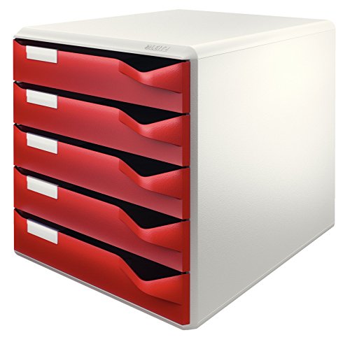 Leitz Post-Set mit 5 Schubladen, Schubladenset zur Aufbewahrung von Dokumenten und Büromaterialien, Grau/Bordeaux, 52800028 Leitz Post-Set mit 5 Schubladen, Schubladenset zur Aufbewahrung von Dokumenten und Büromaterialien, Grau/Bordeaux, 52800028 von Leitz