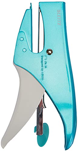 Leitz 55312051 Heftzange (Inkl. 1000 P2 Heftklammern Nr. 10) metallic eisblau von Leitz