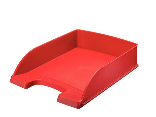 Leitz Briefkorb Standard A4, Briefablage in Premium-Qualität, Stapelbares Ablagefach als Schreibtisch-Organizer, Kombinierbar mit Plus-Serie, Rot, 52270025 von Leitz